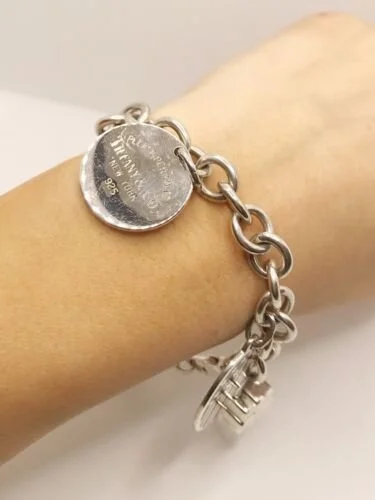 Tiffany & Co. SS Return To Tiffany American Flag Charm Bracelet
